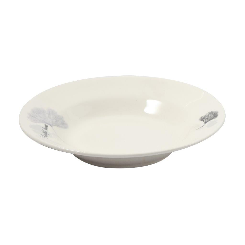 White Ceramic Floral Print Tableware Round Serving Dish Plate 7''