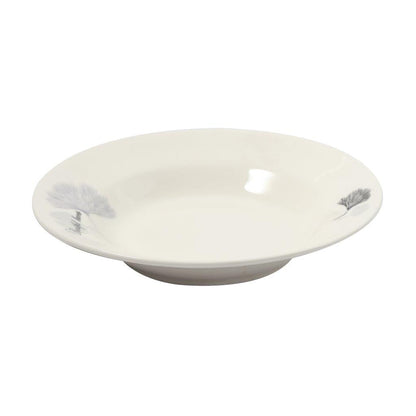White Ceramic Floral Print Tableware Round Serving Dish Plate 7''