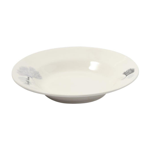 White Ceramic Floral Print Tableware Round Serving Dish Plate 7''