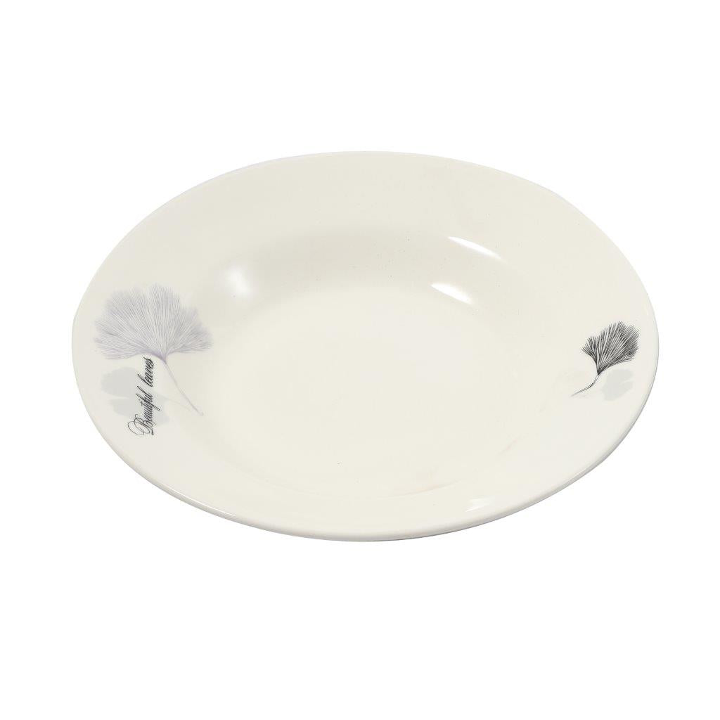 White Ceramic Floral Print Tableware Round Serving Dish Plate 7''