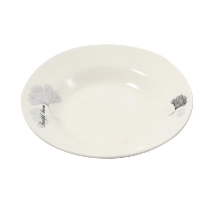 White Ceramic Floral Print Tableware Round Serving Dish Plate 7''
