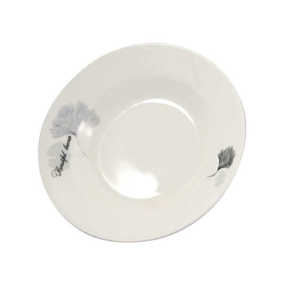 White Ceramic Floral Print Tableware Round Serving Dish Plate 7''