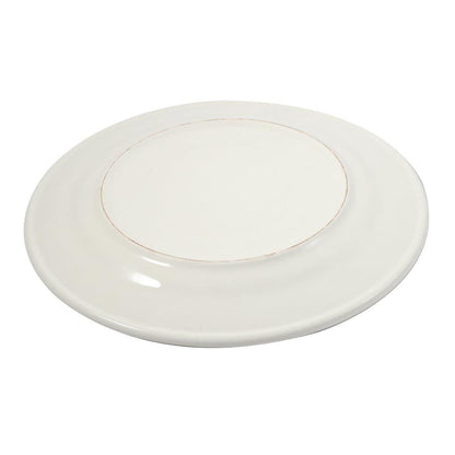 White Ceramic Floral Print Tableware Round Serving Dish Plate 9''
