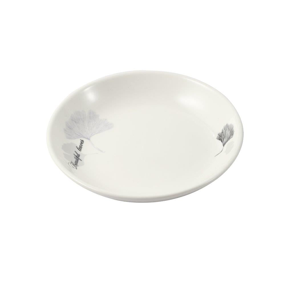 White Ceramic Floral Print Tableware Round Serving Dish Plate 6''