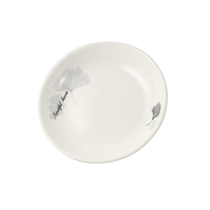 White Ceramic Floral Print Tableware Round Serving Dish Plate 6''