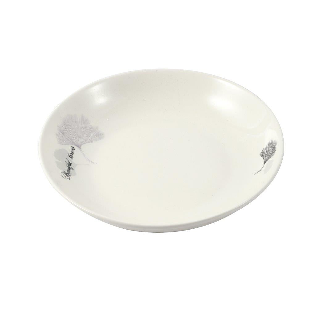 White Ceramic Floral Print Tableware Round Serving Dish Plate 7''