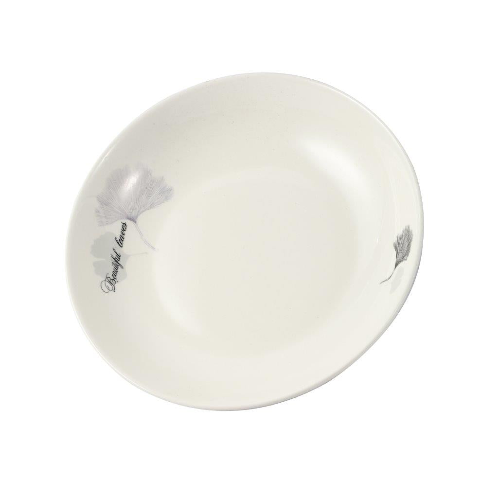White Ceramic Floral Print Tableware Round Serving Dish Plate 7''