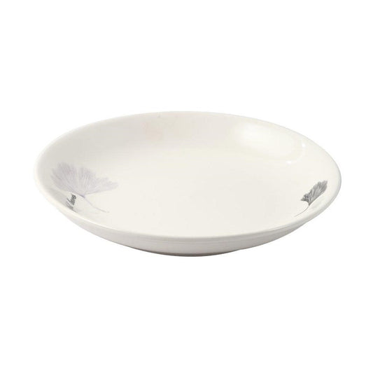 White Ceramic Floral Print Tableware Round Serving Dish Plate 8''
