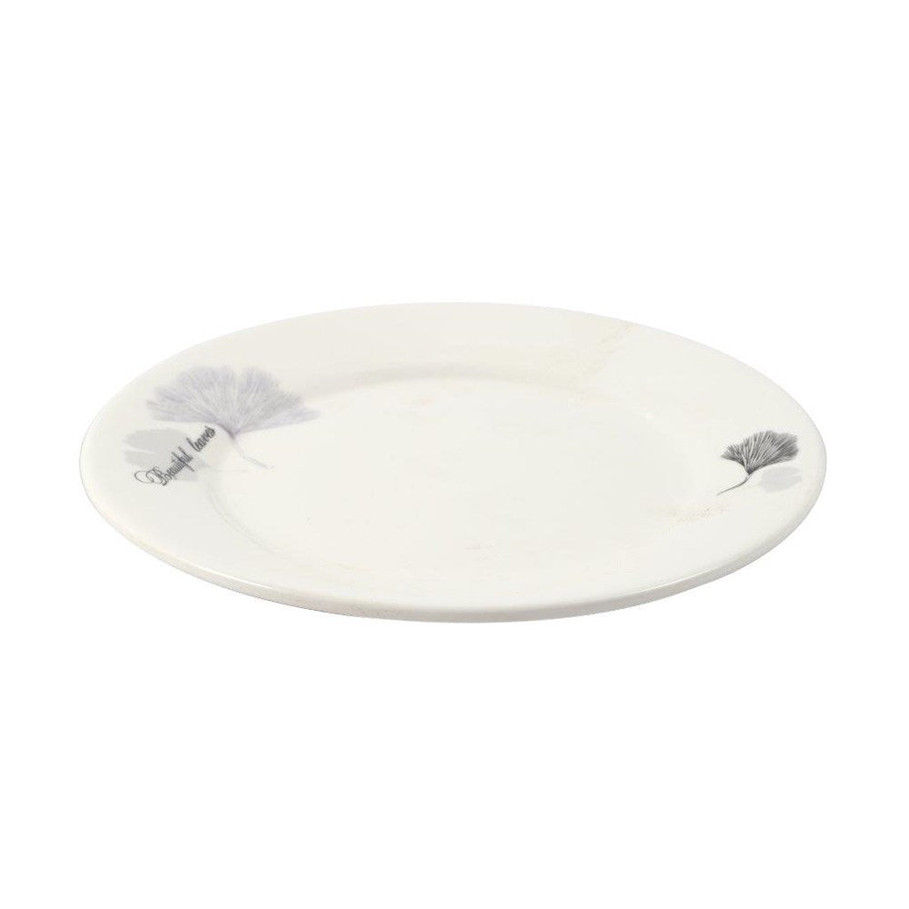 White Ceramic Floral Print Tableware Round Serving Dish Plate 7''