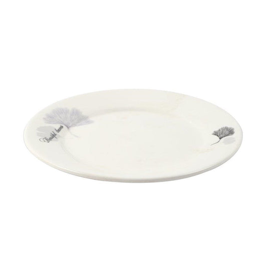White Ceramic Floral Print Tableware Round Serving Dish Plate 7''