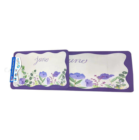 Multi Color Abstract Design Non Slip Bath Mat Set of 2 Pcs 38*58/38*118 cm