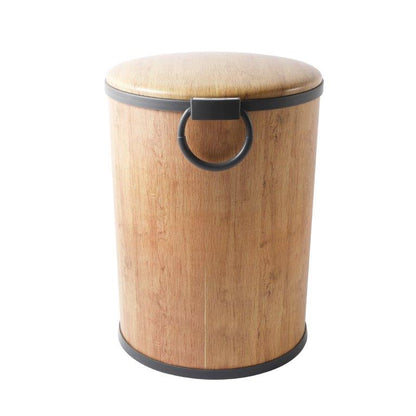 Timber Print Plastic Pedal Rubbish Bin 25*25*33 cm