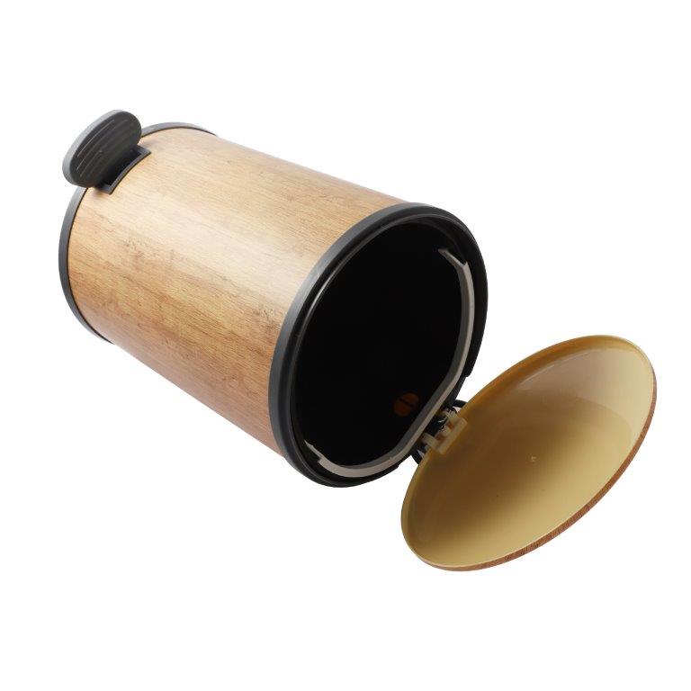 Timber Print Plastic Pedal Rubbish Bin 25*25*33 cm