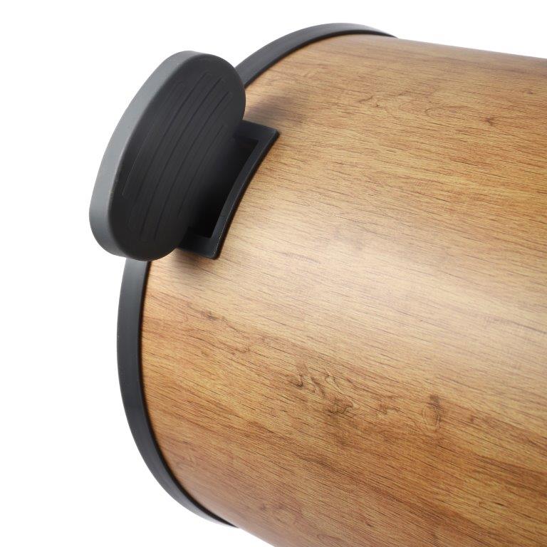 Timber Print Plastic Pedal Rubbish Bin 25*25*33 cm