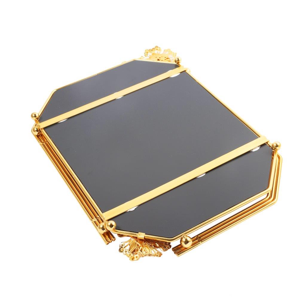 Deco Gold Metal Rectangular Serving Tray Set of 2 Pcs 36*26+41*31 cm