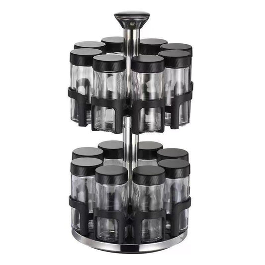 Revolving Spice Rack Spice and Herb Carousel Set of 16 Pcs 90 ml