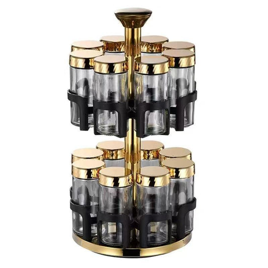 Revolving Spice Rack Spice and Herb Carousel Set of 16 Pcs 90 ml