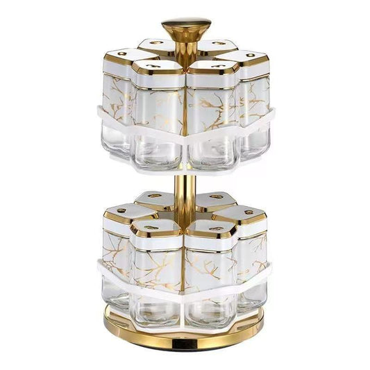 Revolving Spice Rack Spice and Herb Carousel Set of 12 Pcs 100 ml