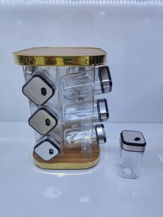 Revolving Spice Rack Spice and Herb Carousel Set of 12 Pcs 100 ml