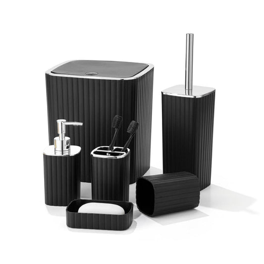 Complete Bathroom Accessories Soap Dispenser Toothbrush Holder Set of 6 Pcs**