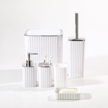 Complete Bathroom Accessories Soap Dispenser Toothbrush Holder Set of 6 Pcs**