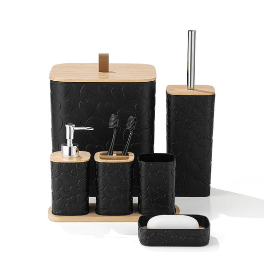 Complete Bathroom Accessories Soap Dispenser Toothbrush Holder Set of 6 Pcs**