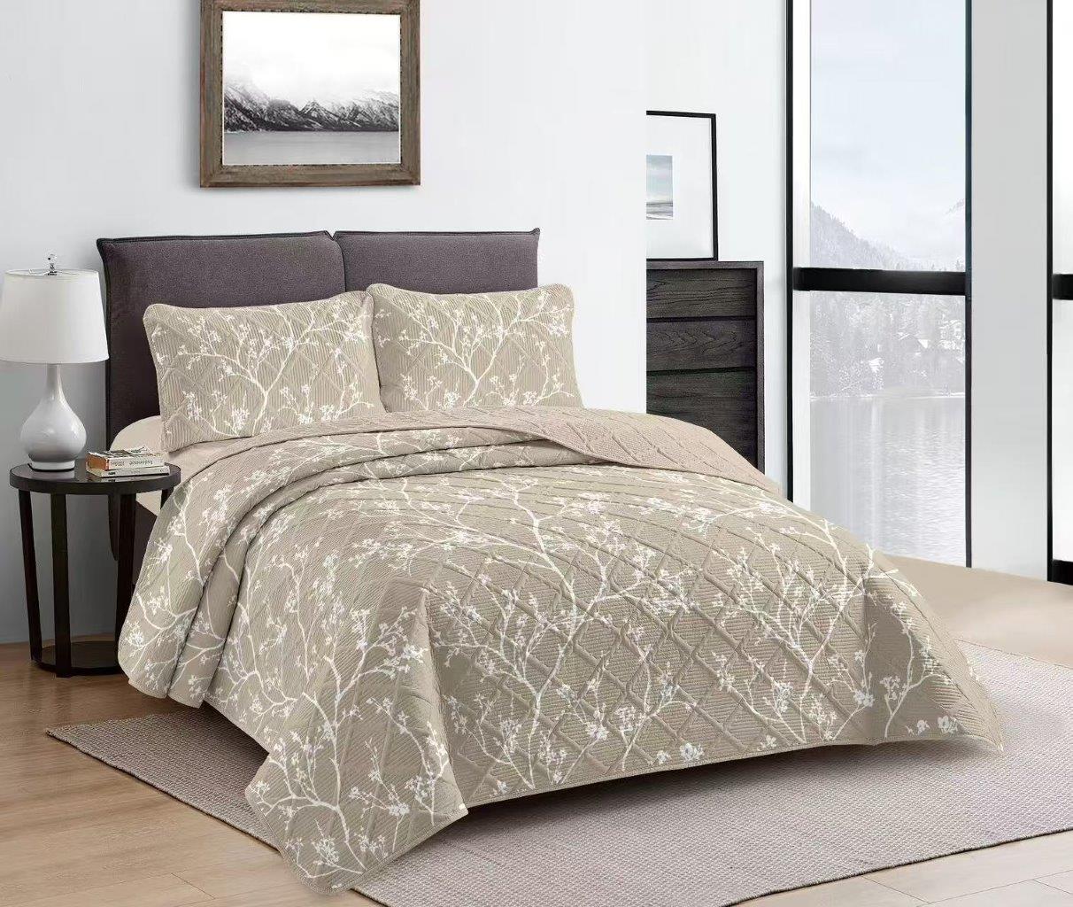 Elegant Design Comforter Bedspread Bedding Set Bed Cover with Pillowcase Set of 3 pcs Bed Cover 220*240 cm Pillowcase 50*70 cm