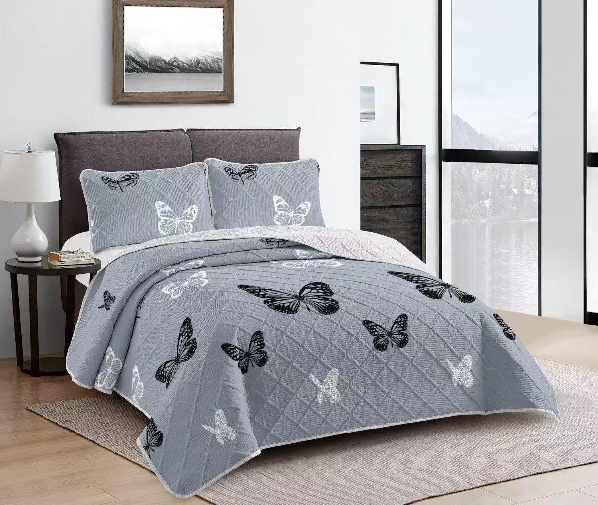 Elegant Design Comforter Bedspread Bedding Set Bed Cover with Pillowcase Set of 3 pcs Bed Cover 220*240 cm Pillowcase 50*70 cm