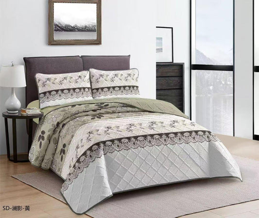 Elegant Design Comforter Bedspread Bedding Set Bed Cover with Pillowcase Set of 3 pcs Bed Cover 220*240 cm Pillowcase 50*70 cm