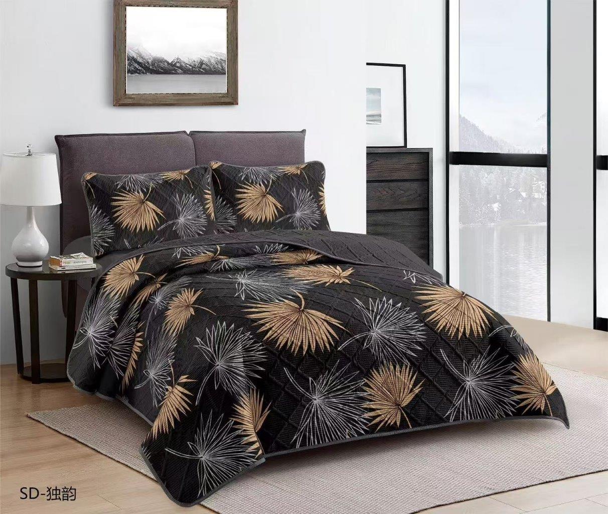 Elegant Design Comforter Bedspread Bedding Set Bed Cover with Pillowcase Set of 3 pcs Bed Cover 220*240 cm Pillowcase 50*70 cm