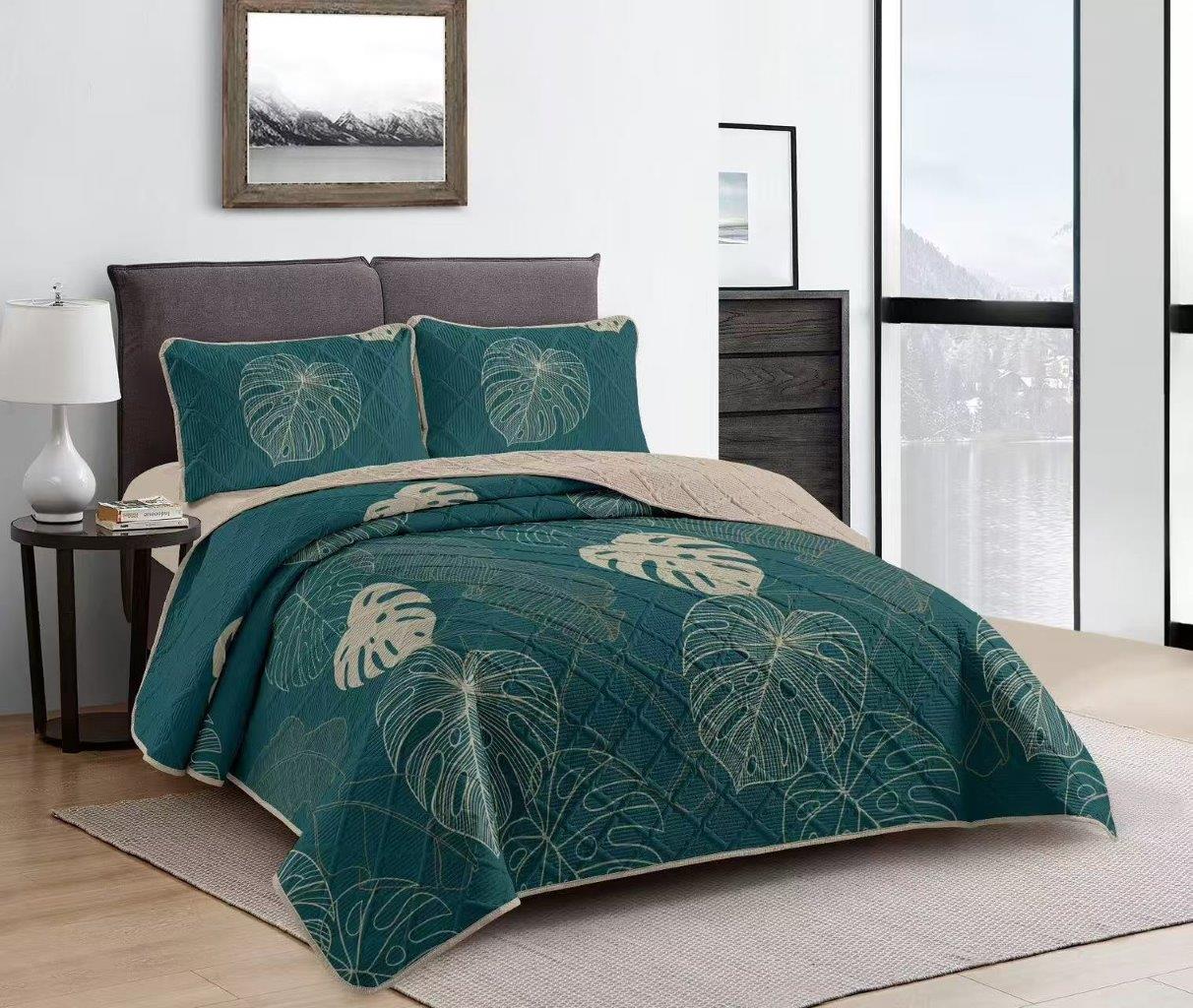 Elegant Design Comforter Bedspread Bedding Set Bed Cover with Pillowcase Set of 3 pcs Bed Cover 220*240 cm Pillowcase 50*70 cm