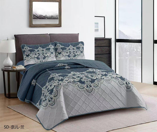 Elegant Design Comforter Bedspread Bedding Set Bed Cover with Pillowcase Set of 3 pcs Bed Cover 220*240 cm Pillowcase 50*70 cm