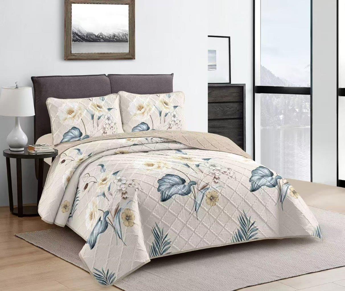Elegant Design Comforter Bedspread Bedding Set Bed Cover with Pillowcase Set of 3 pcs Bed Cover 220*240 cm Pillowcase 50*70 cm
