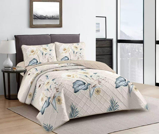 Elegant Design Comforter Bedspread Bedding Set Bed Cover with Pillowcase Set of 3 pcs Bed Cover 220*240 cm Pillowcase 50*70 cm