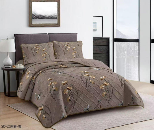 Elegant Design Comforter Bedspread Bedding Set Bed Cover with Pillowcase Set of 3 pcs Bed Cover 220*240 cm Pillowcase 50*70 cm