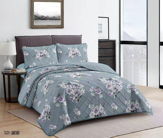 Elegant Design Comforter Bedspread Bedding Set Bed Cover with Pillowcase Set of 3 pcs Bed Cover 220*240 cm Pillowcase 50*70 cm