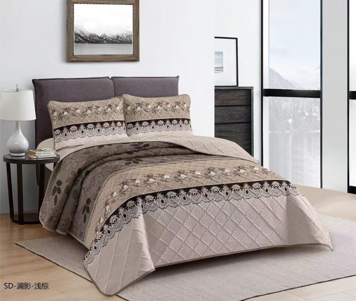 Elegant Design Comforter Bedspread Bedding Set Bed Cover with Pillowcase Set of 3 pcs Bed Cover 220*240 cm Pillowcase 50*70 cm
