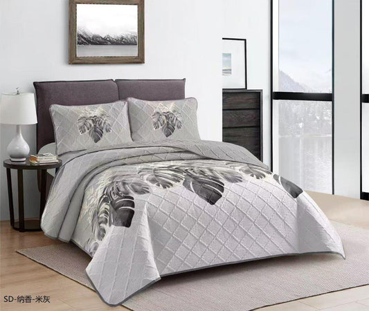 Elegant Design Comforter Bedspread Bedding Set Bed Cover with Pillowcase Set of 3 pcs Bed Cover 220*240 cm Pillowcase 50*70 cm