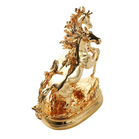 Gold Sculpture Statue Resin Figurine Horse 39*21*41 cm