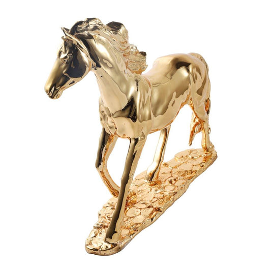 Gold Sculpture Statue Resin Figurine Horse 40*11*35 cm