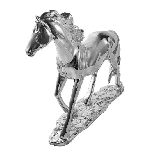 Silver Sculpture Statue Resin Figurine Horse 40*11*35 cm