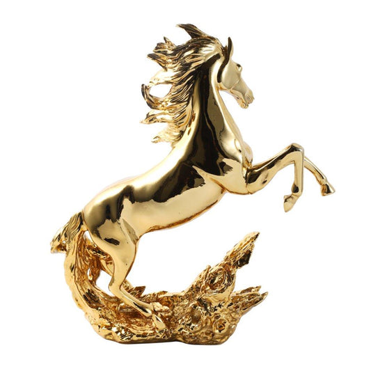 Gold Sculpture Statue Resin Figurine Horse 33*13*36 cm
