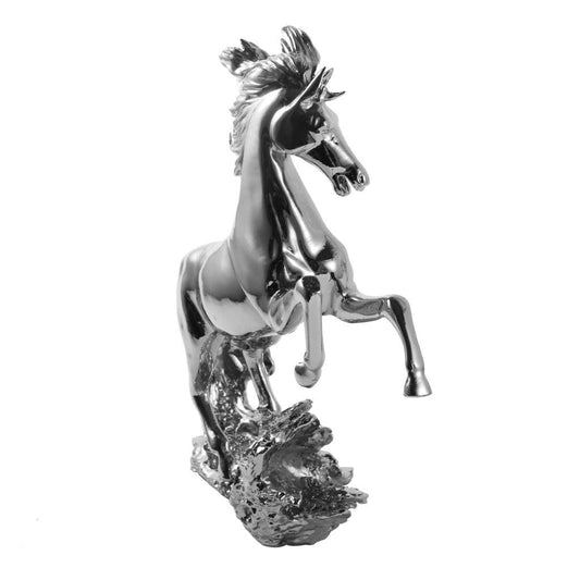 Silver Sculpture Statue Resin Figurine Horse 33*13*36 cm