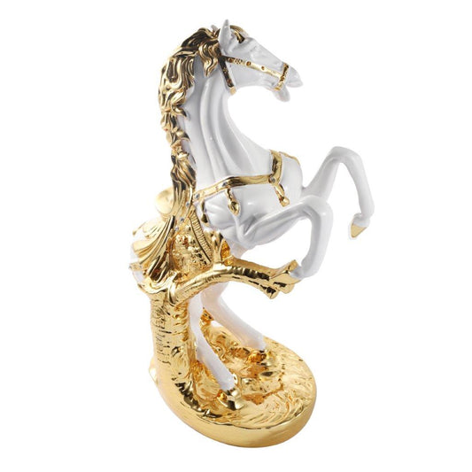 White Sculpture Statue Resin Figurine Horse H44 cm