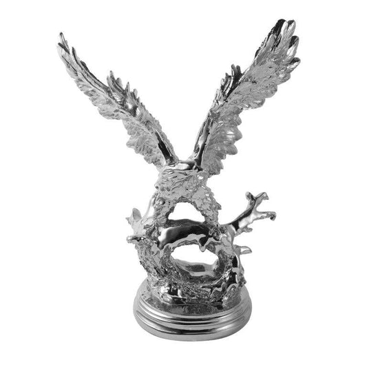 Silver Sculpture Statue Resin Figurine Eagle 32*21*43 cm
