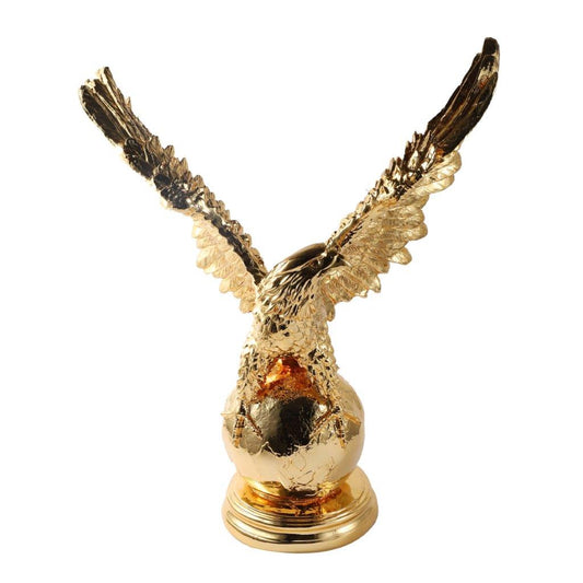 Gold Sculpture Statue Resin Figurine Eagle 47*22*62 cm