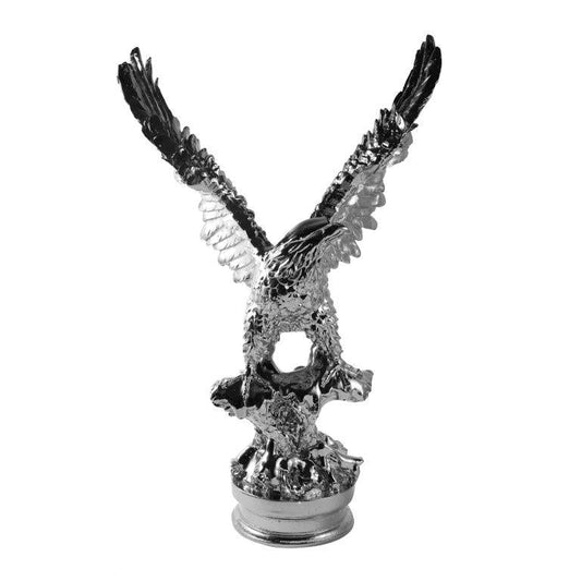Silver Sculpture Statue Resin Figurine Eagle H 72 cm