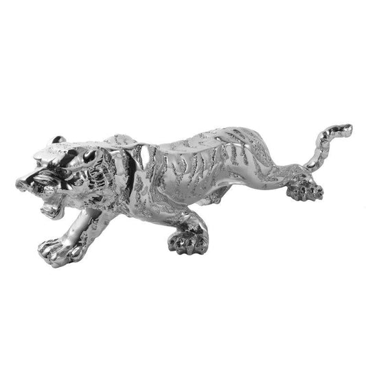 Silver Sculpture Statue Resin Figurine Tiger 78*20*28 cm