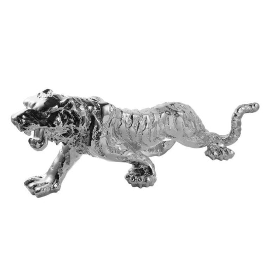 Silver Sculpture Statue Resin Figurine Tiger 55*15*18 cm
