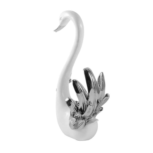 White Sculpture Statue Resin Figurine Swan 15*8*34 cm
